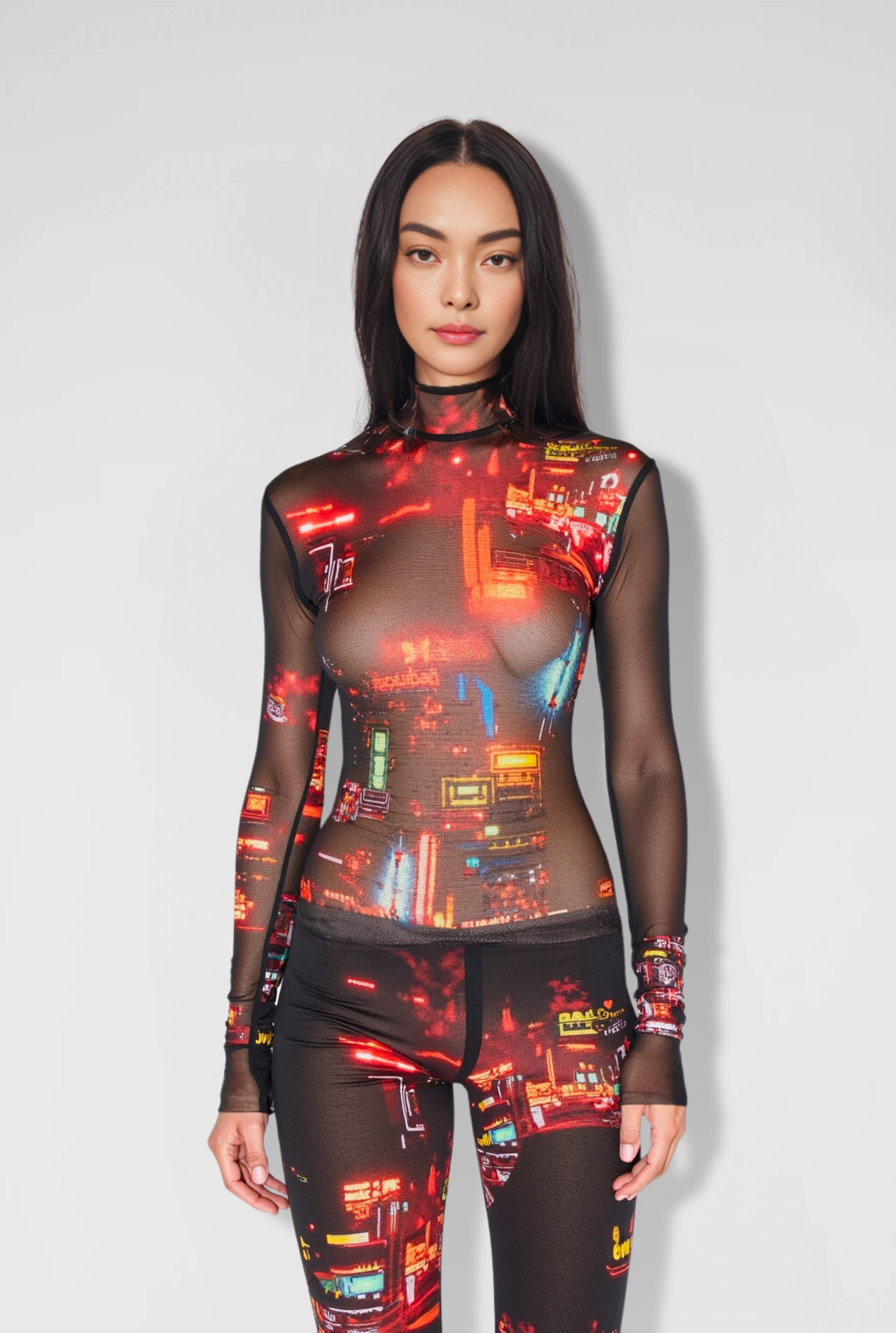 Autumn Neon City Lights Mesh Set - Multicolor